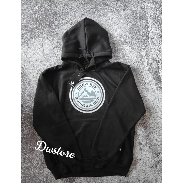 HOODIE CONVERSE MOUNTAIN CLUB BLACK GREY XXL NOVA CLASSIC BIG LOGO