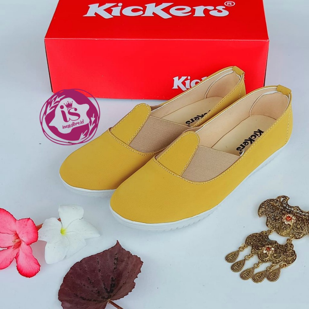 SEPATU WANITA FLAT KICKERS SLIP ON TERBARU KODE INK-20 MURAH