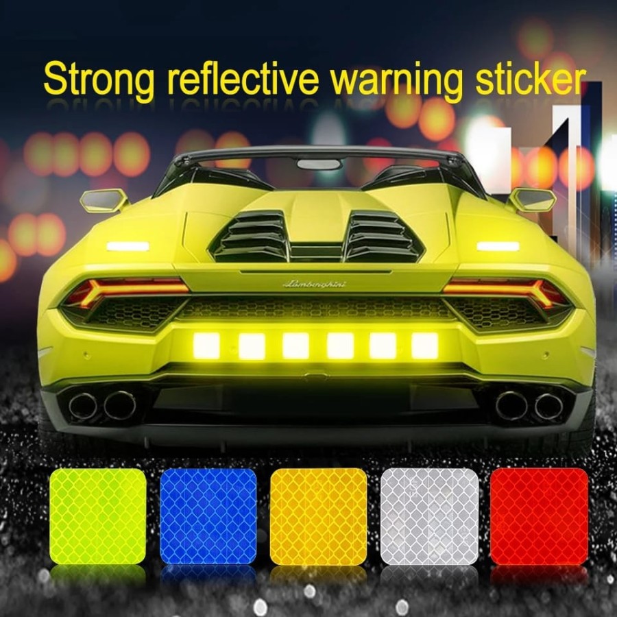 Stiker Kotak Reflektor Mata Kucing Mobil / Motor / Sepeda Car Warning Sticker Waterproof