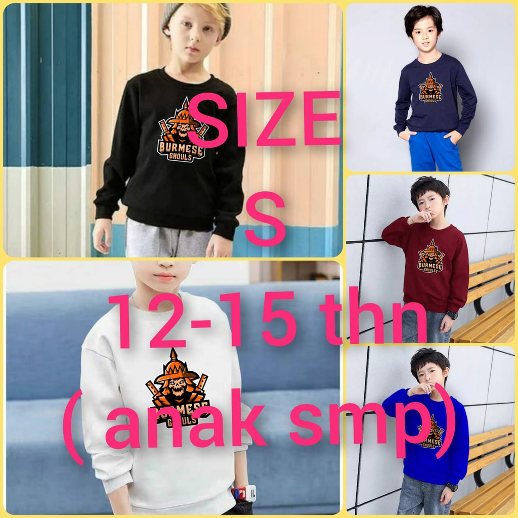 Kaos BURMESE KIDS sweater lengan panjang anak gaming