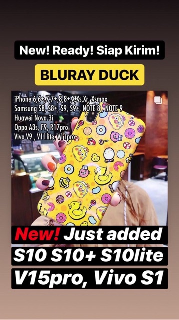 Blueray Duck Iphone 6 7 plus 8 X Xs Xr XsMAX v11 pro lite v15 s1 Samsung S8 S9 Note 9 S10 f9 A3s V9