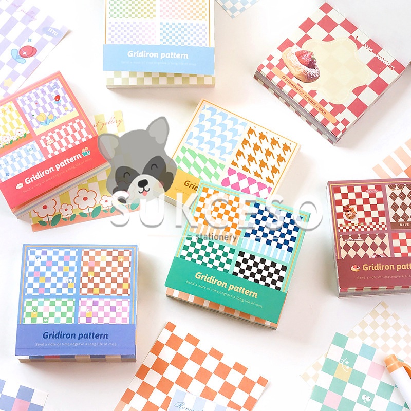 

Gridiron Pattern Colorful Memopad / Memo Tempel Lucu Unik