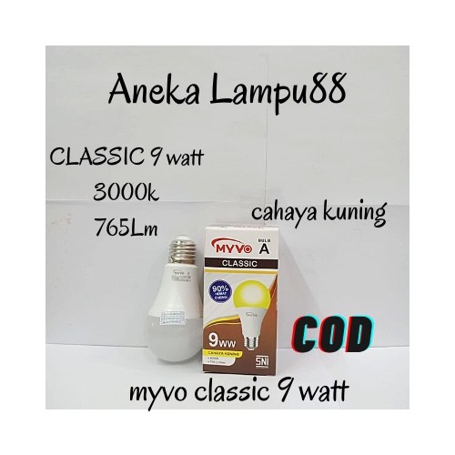 Lampu Bohlam LED MYVO CLASSIC 9 WATT - Lampu 9 watt - BOHLAM led - MYVO CLASSIC