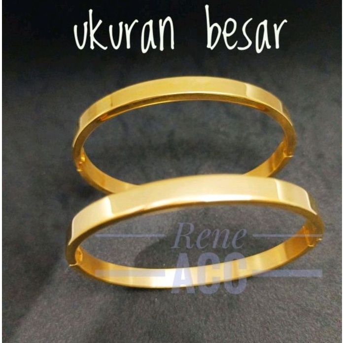 Gelang Titanium Pria Polos Tanpa Logo Anti karat selamanya