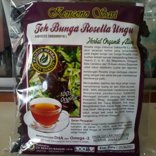 

Teh Seduh Bunga Rosella Ungu Kencono Sari Rosela Herbal Asli Original