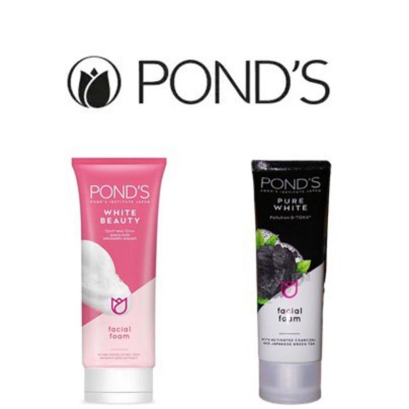 Pond's Pure Bright Facial Foam with Activated Charcoal &amp; Japanese Green Tea 50gr - ponds hitam