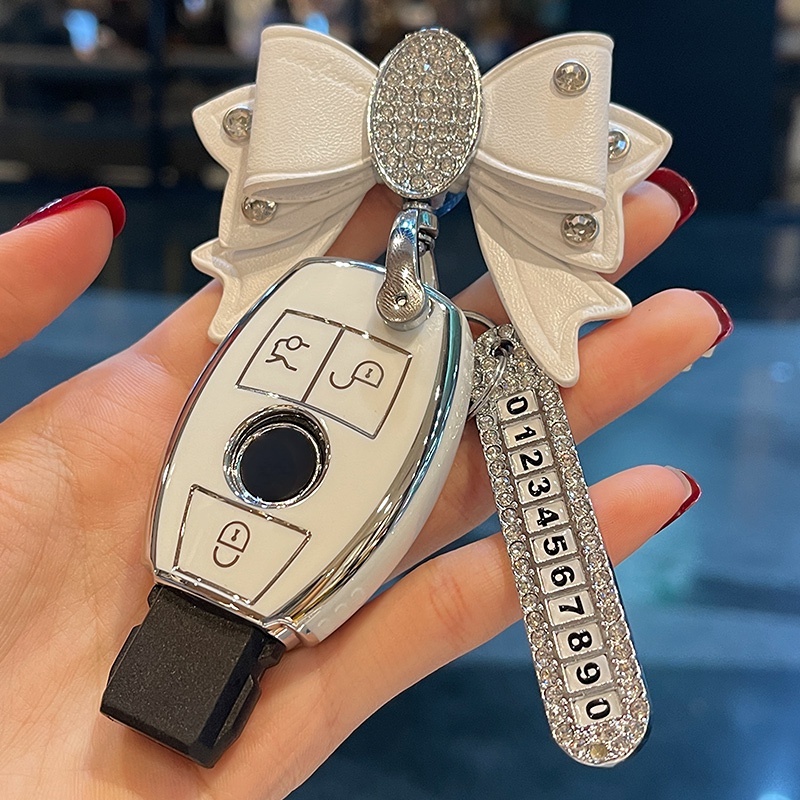 Bow No. Car Key Case Cover for Mercedes Benz Sprinter GLA GLK GL R SL SLK SLC AMG-SLK AMG-GT AMG-CLS