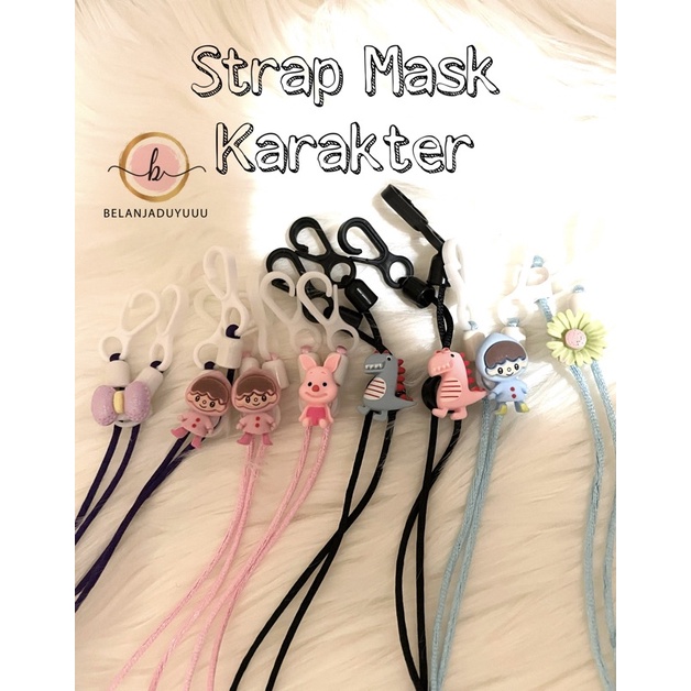 Strap Masker 2in1 Model Lucu Tali SATIN Karakter Konektor Headloop Tali Masker Kalung Masker Multifungsi