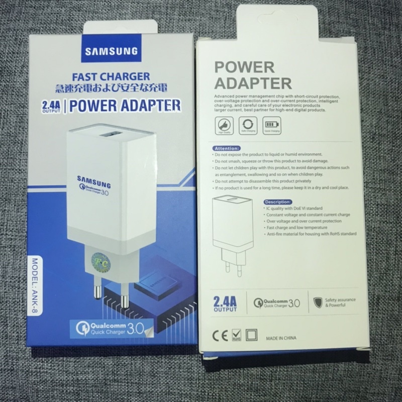 CHARGER ORIGINAL SAMSUNG Kabel Cas Micro USB/Type C Qualcomm Travel Charger