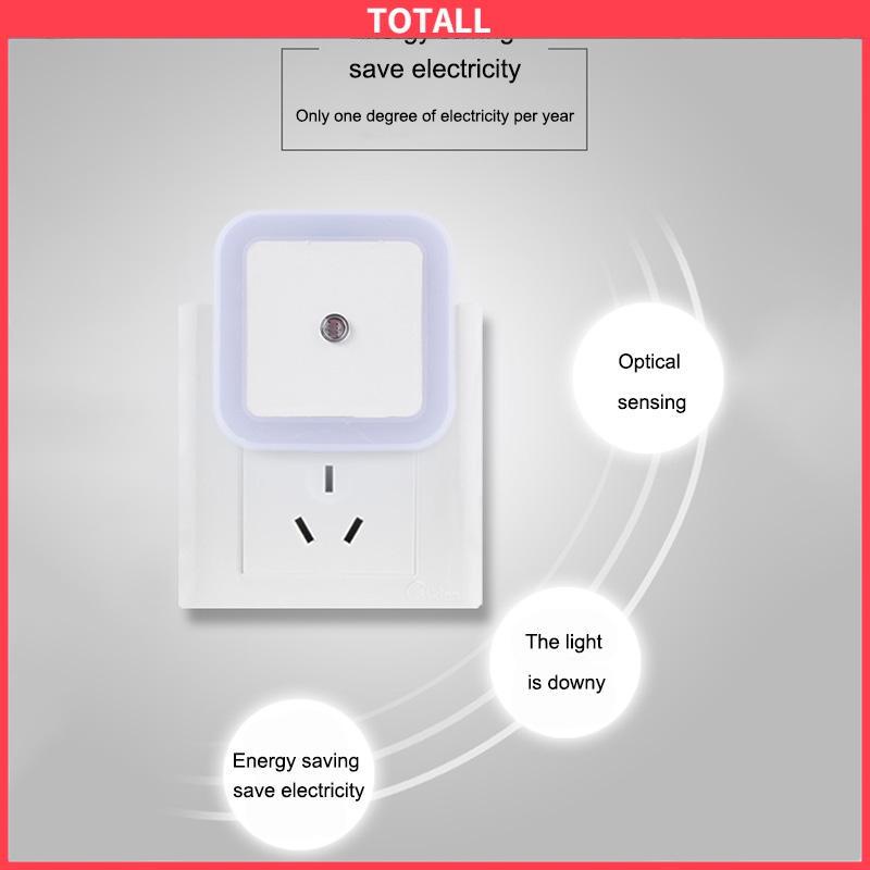 COD Induksi Night Light Control Plug-In Cerdas Cahaya Cahaya Lampu Lampu Bulat Ledut Bulat-Totall