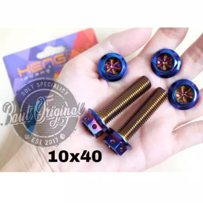 Baut probolt blue flower 10x40 drat 14 panjang 4 cm ori heng thailand