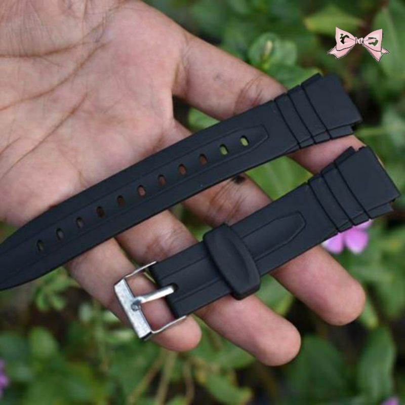 STRAP TALI JAM CASIO W217H W-217H W 217H W 217 H RUBBER STRAP TALI JAM CASIO W-217 WARNA HITAM