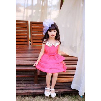 DRESS ANAK KERAH PEACH / BAJU PESTA / DRESS FASHION