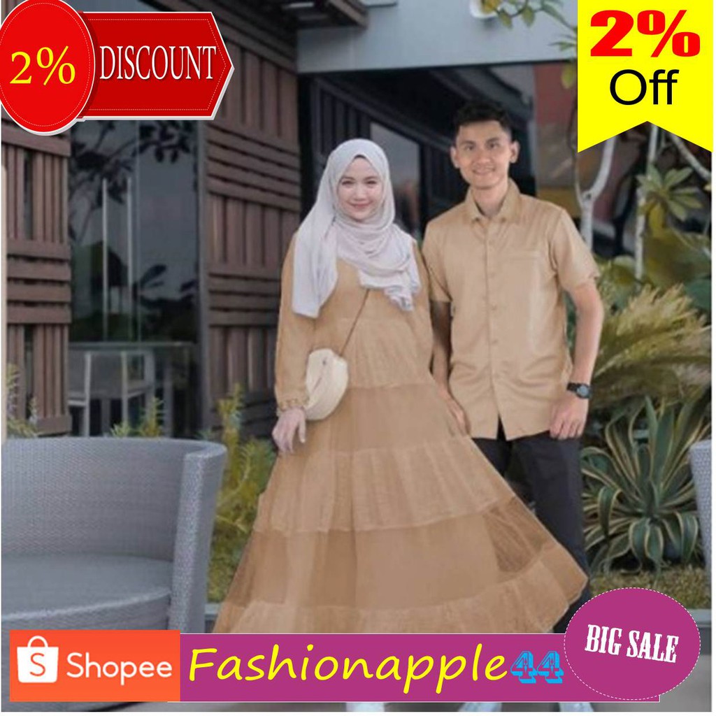  Baju  Gamis  Couple  Keluarga  Edisi Lebaran Terbaru 2021  Baju  