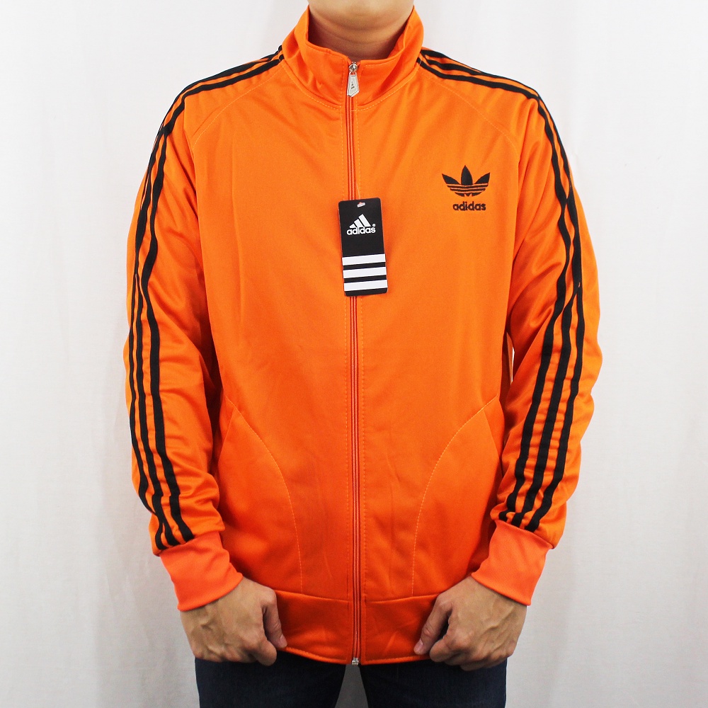 JAKET ADIDAS FIREBIRD ORANGE LIST HITAM M L XL - JAKET OLAH RAGA - SWEATER PRIA - TRAINING PRIA