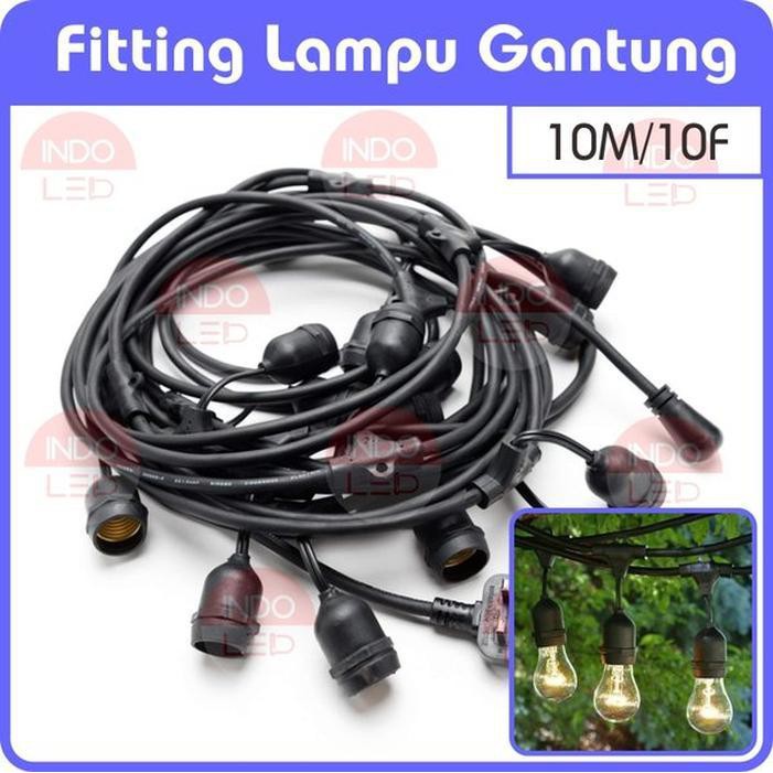 Fitting Lampu Gantung Outdoor E27 10M 10 Fitting-Lampu Hias Cafe