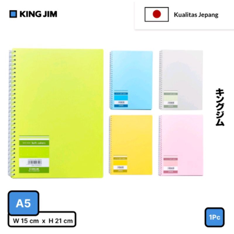

Note Book King Jim Soft Colors 9132SCGA A5 / Ring Book A5 King jim