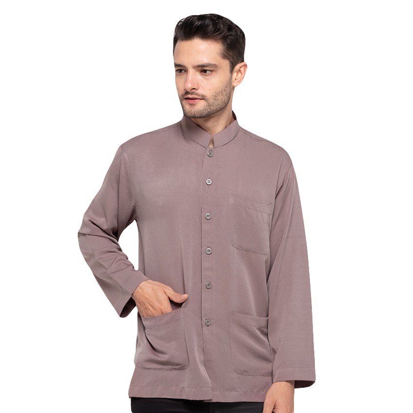 SHOHIB Baju koko Lengan Panjang HABIBI-KOPI SUSU