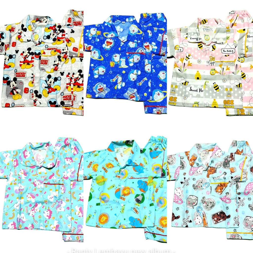 BAJU TIDUR ANAK/ Piyama anak usia 1-2-3-4-5-6-7-8-9-10-11 tahun