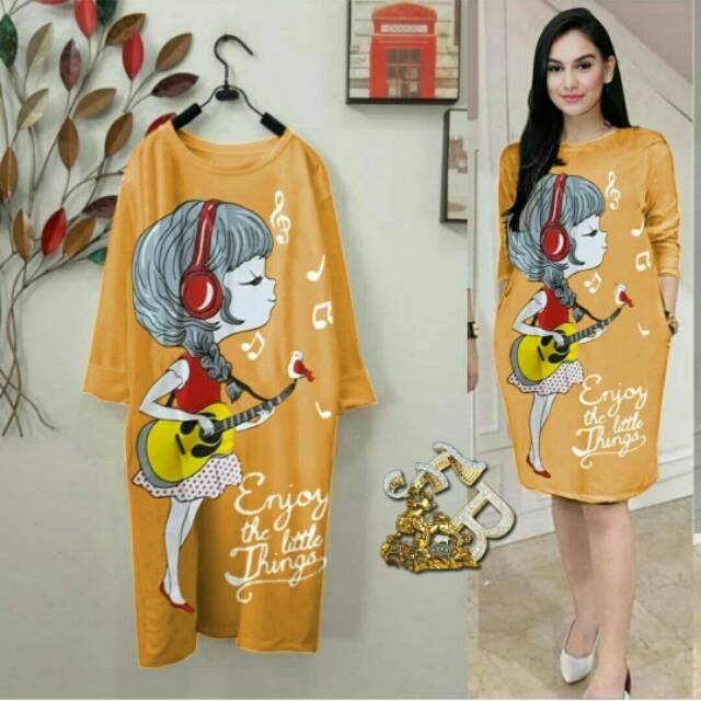 TUNIK MUSIC GIRL FIT TO XL-XXL