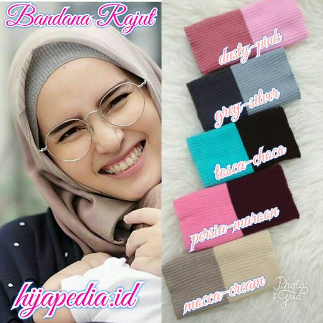 Bandana salur rajut GRADE A premium ciput antem ninja dalaman inner jilbab hijab