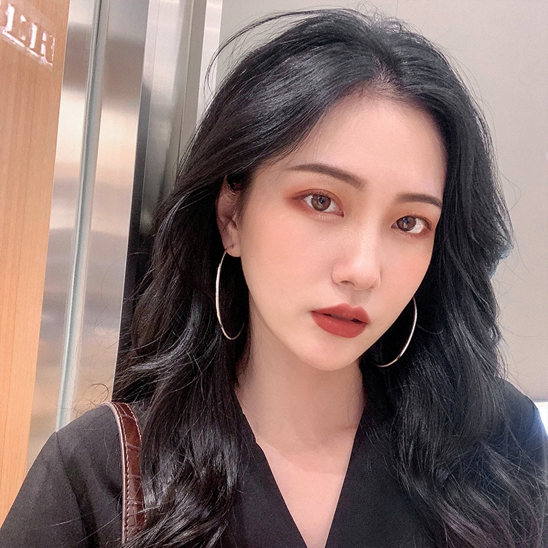 Anting hoop Besar Klasik Simple Untuk Wanita Korea