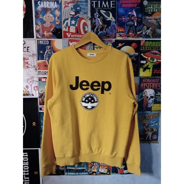 crewneck jeep kuning rare second ori preloved