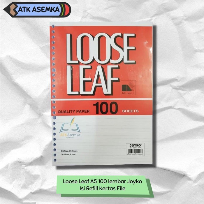 Jual Loose Leaf A Lembar Joyko Isi Refill Kertas File Atk Shopee Indonesia