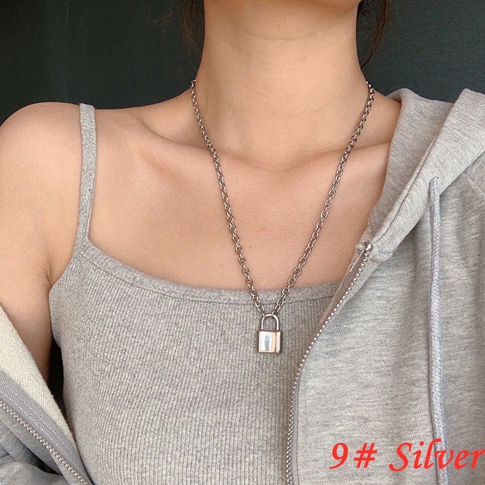 Korean Long Section Pendant Elegant Necklace Women Ladies Simple Accessories Fashion Jewelry Decor-9# Silver