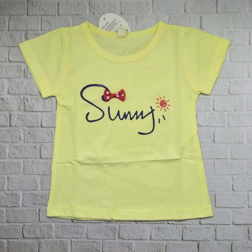 kaos / Baju anak permpuan unisex murah usia 1-5thn 100% import gambar SUNNY