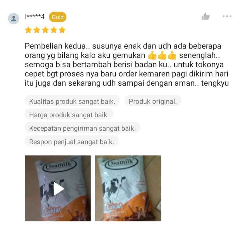 SUSU OSAMILK ORIGINAL 100% Penggemuk Badan &amp; Penambah Nafsu Makan 500 g