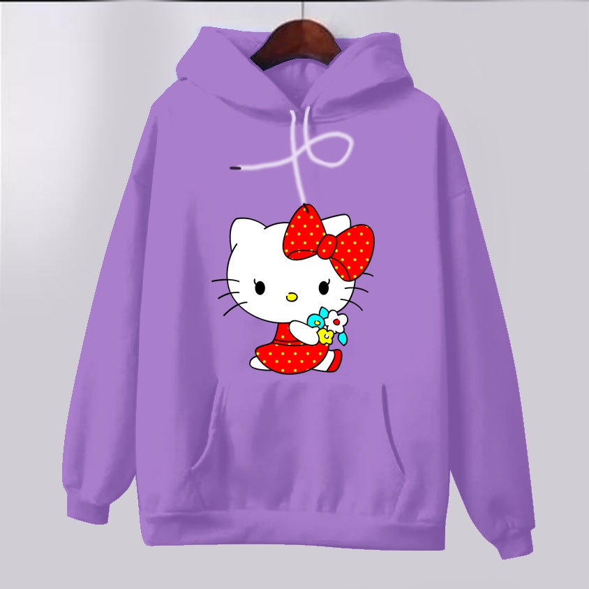 sweater hoodie anak/hello cute/model kekinian/umur 3-16 tahun/bisa COD