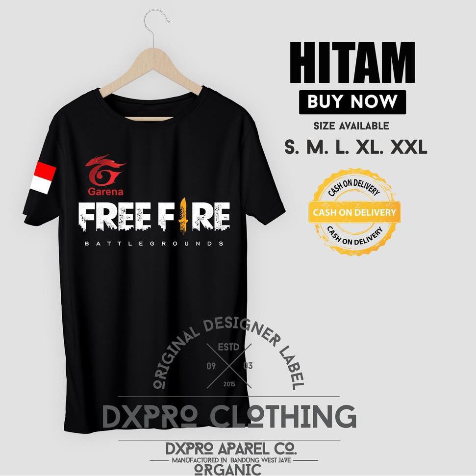 Baju Kaos Freefire Anak Usia 1-9tahun Combed 30S Pria Wanita