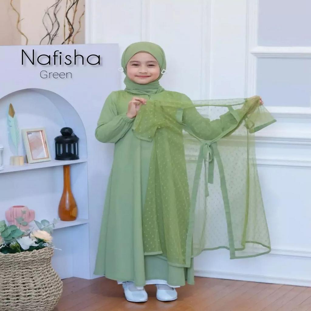 Big Sale Mamanda Saleha Gamis Anak / Pakaian Muslim Anak Nafihsa Kids+Pasmina / Fashion Muslim Anak Umur 9 - 12 Tahun Gamis anak terbaru