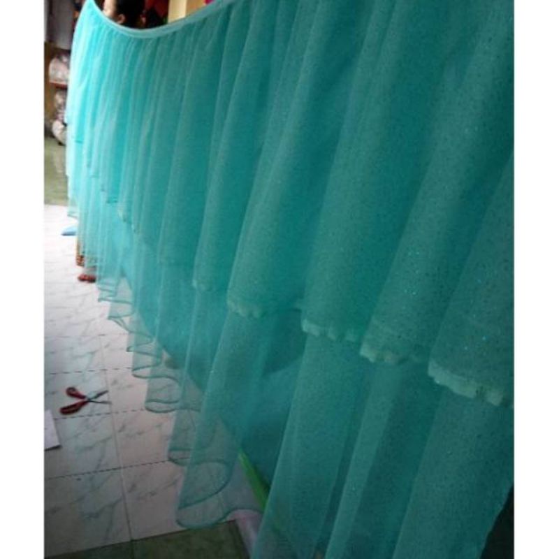 Skirting dekorasi meja parasman tinggi 1 meter tile 2 lapis