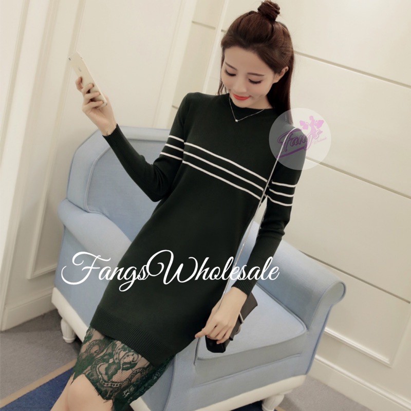 FW D342 Dress Rajut Brukat Import Premium