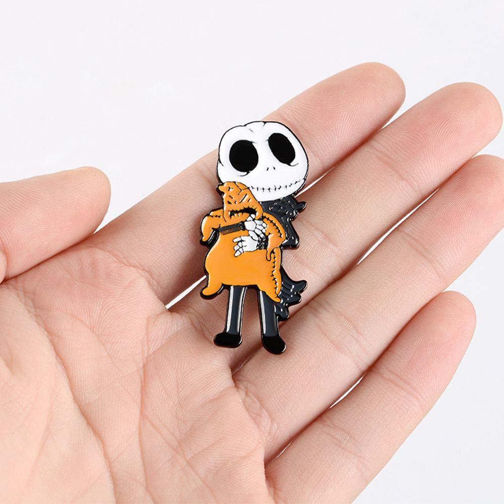 R-bunga Hantu Bros Seni Kerah Aksesoris Yang Terkena Gesper Hadiah Lapel Pin Selamat Halloween Tengkorak Labu Lencana