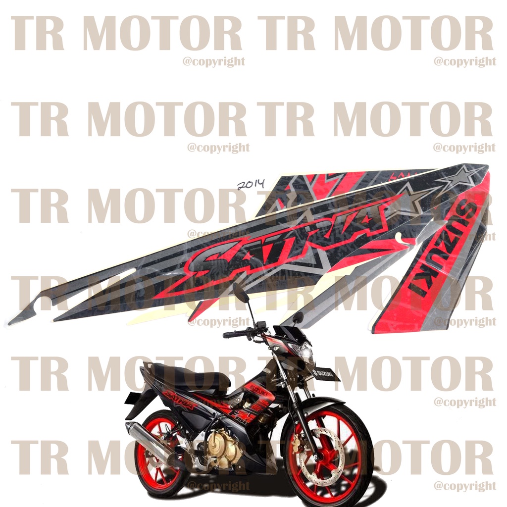 Stiker Motor Satria F 150 Facelift 2014 Sticker Striping Lis Full Set Motor