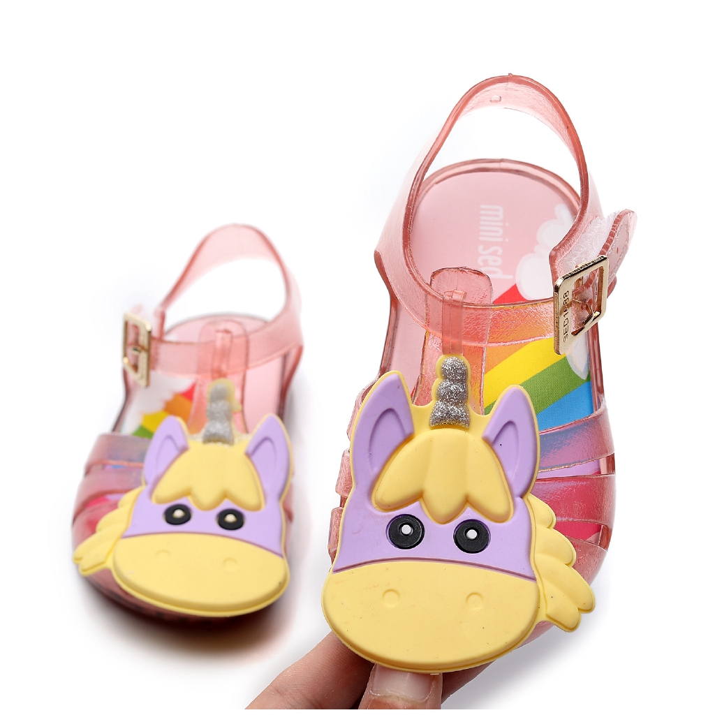 Sepatu Sandal Jelly Anak Laki Laki Perempuan Gambar Kartun Unicorn Lucu Untuk Outdoor Pantai