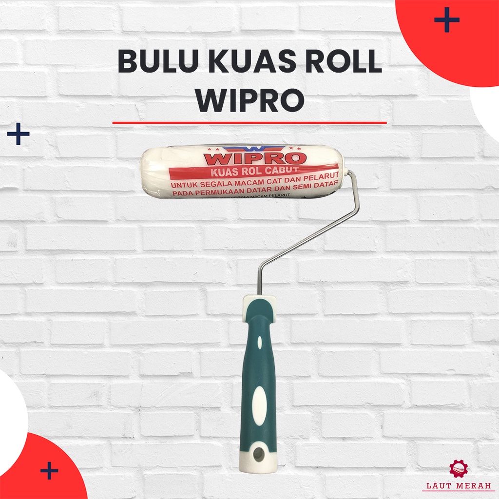 Kuas Cat Roll Rol Tembok Copot / Roller Cat WIPRO 9" inch // Kuas Roll Tahan Thinner + Gagang 9" Put