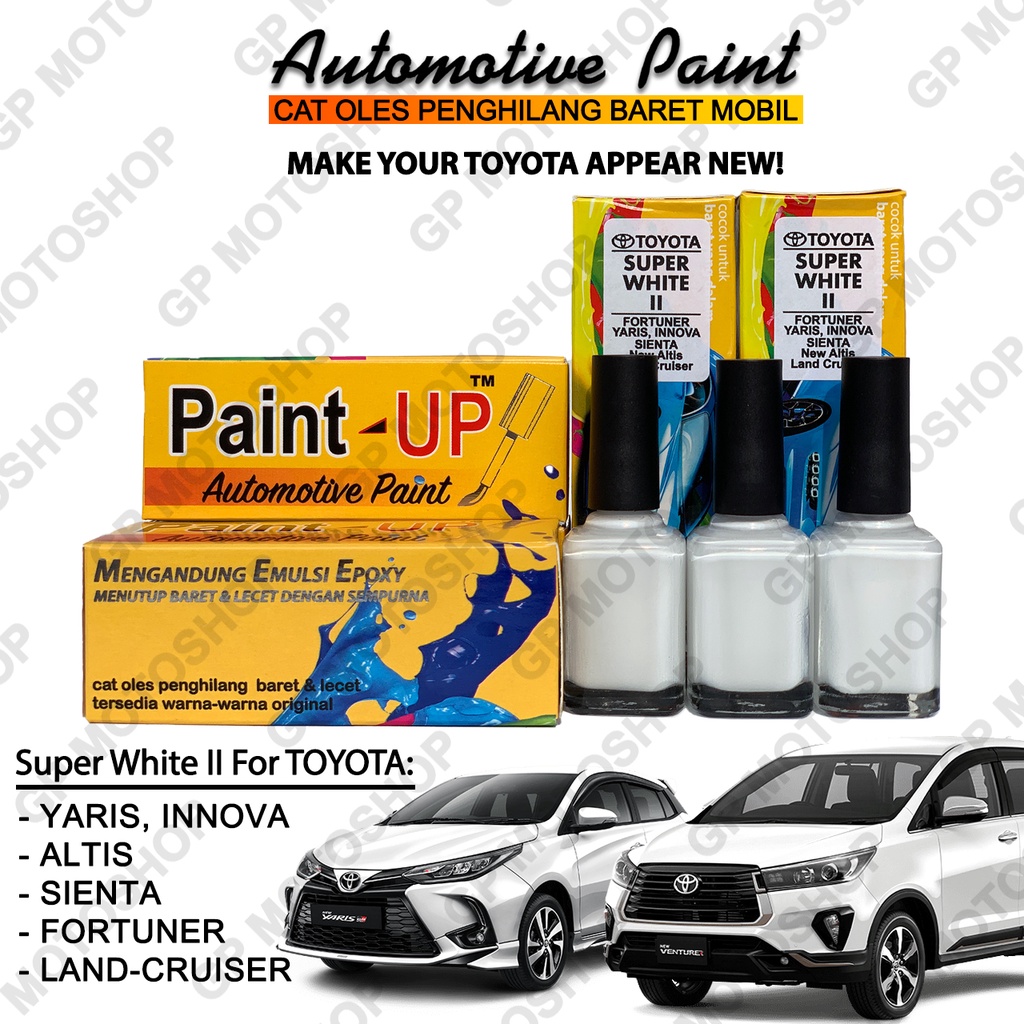 Cat Oles Toyota Super White II Penghilang Baret Mobil Lecet Gores Putih Innova Fortuner Yaris Sienta