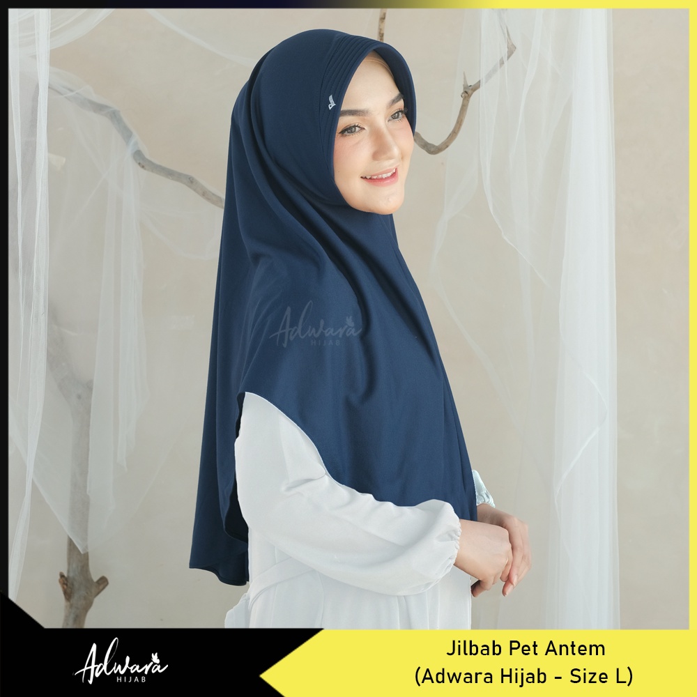 ADWARA HIJAB Jilbab Kaos Pet Antem L Premium / Hijab Instan Jahit Tepi Rapi Bahan Tebal dan Adem