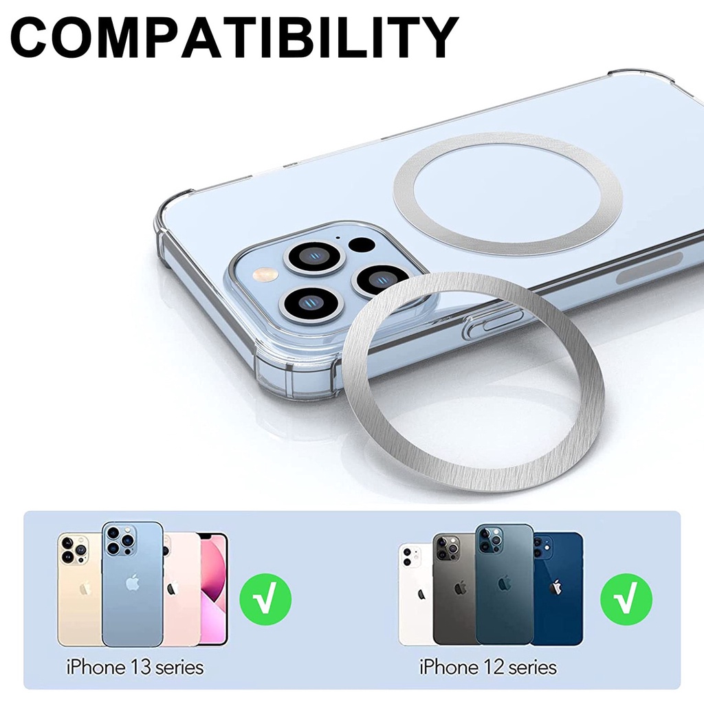 Magsafe Wireless Charging Magnetic Ring Plate iPhone pro max series Metal Rings Wireless Charger