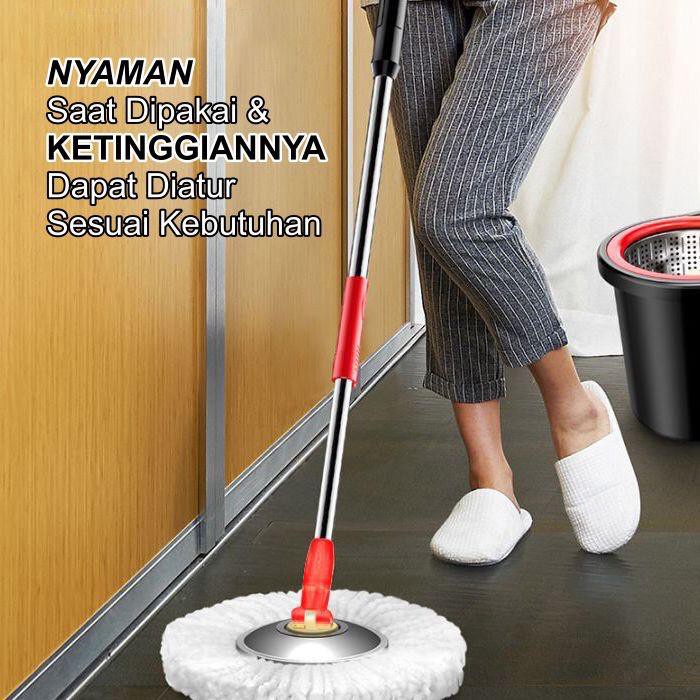 Spin Mop Alat Pel Putar Praktis Pel Lantai Ultra spin mop 2 kain murah DR88