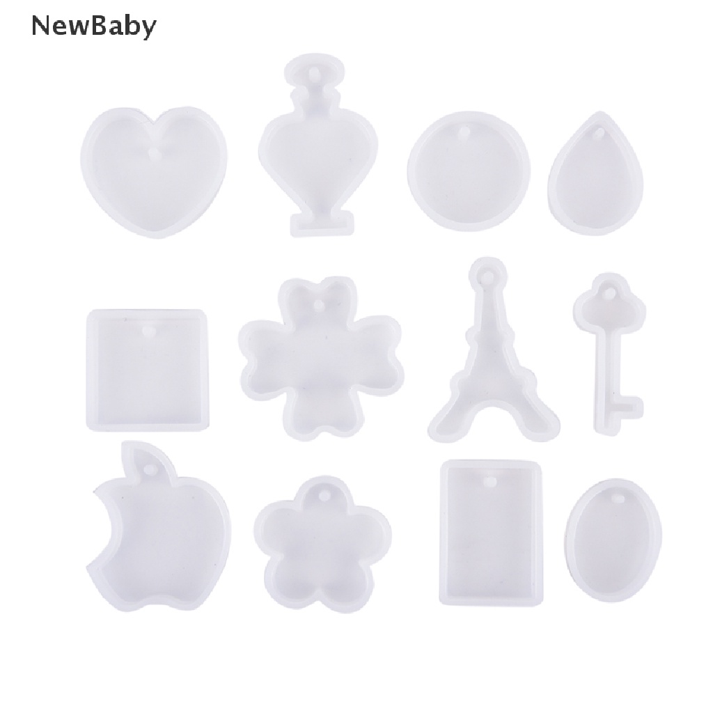 NewBaby 12Pcs/set Holes Key Waterdrop Silicon Mold Mould Resin Jewelry Making DIY Craft ID