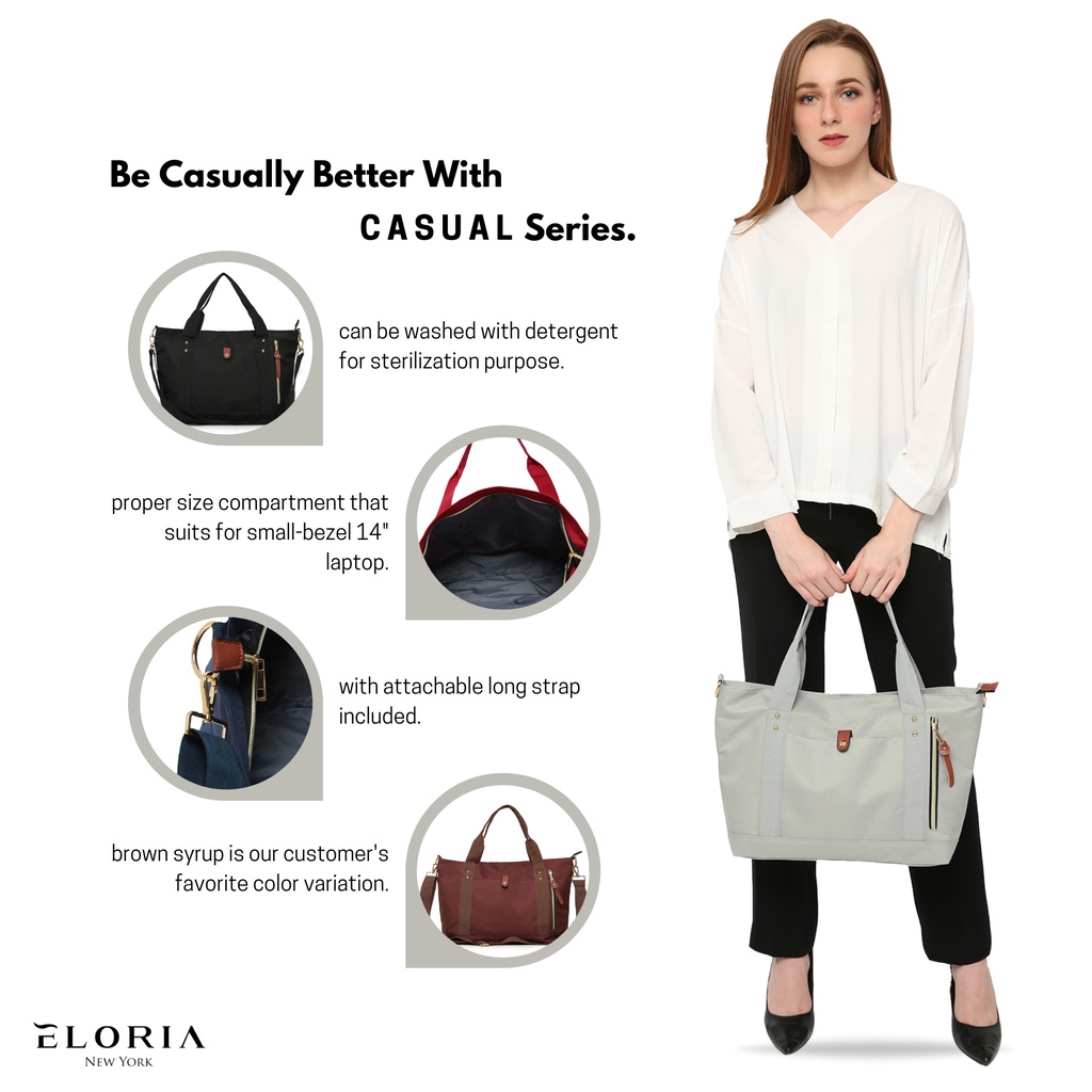 Eloria New York - Paket Bundle 2x Tas Wanita Tote Bag Eloria Casual