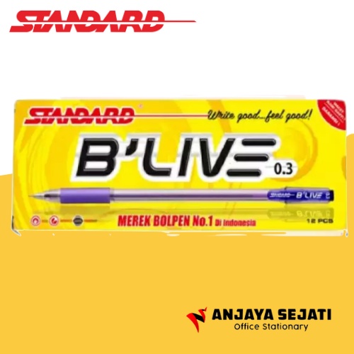 

Bolpen Standard B'LIVE Hitam - Lusinan- 12pcs
