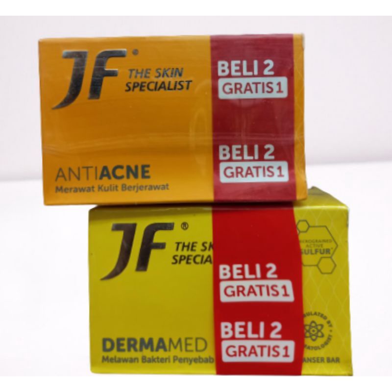 JF sulfur bar soap  90 g  (beli 2 gratis 1 60g dermamed/antiacne)
