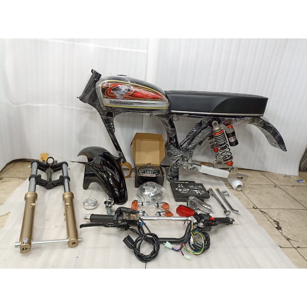 Paket body cb 100 125 glatik tinggal naik mesin Paket body cb komplit rangka cb