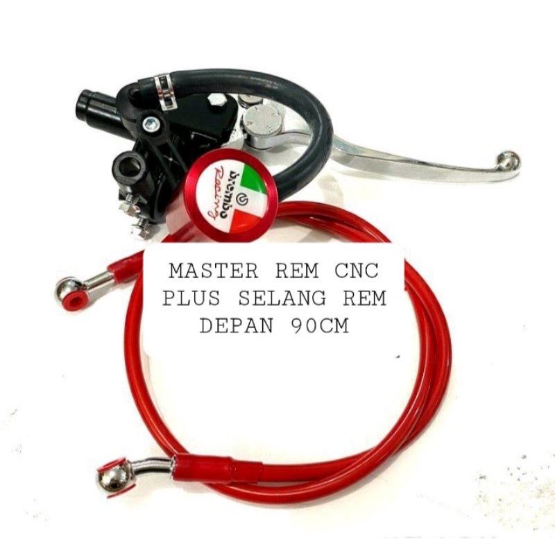 Master rem kanan plus tabung cnc + Selang rem depan varia motor 90cm univer sal bisa untuk semua